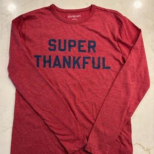 Crewcuts “Super Thankful” Red Long Sleeve Tee